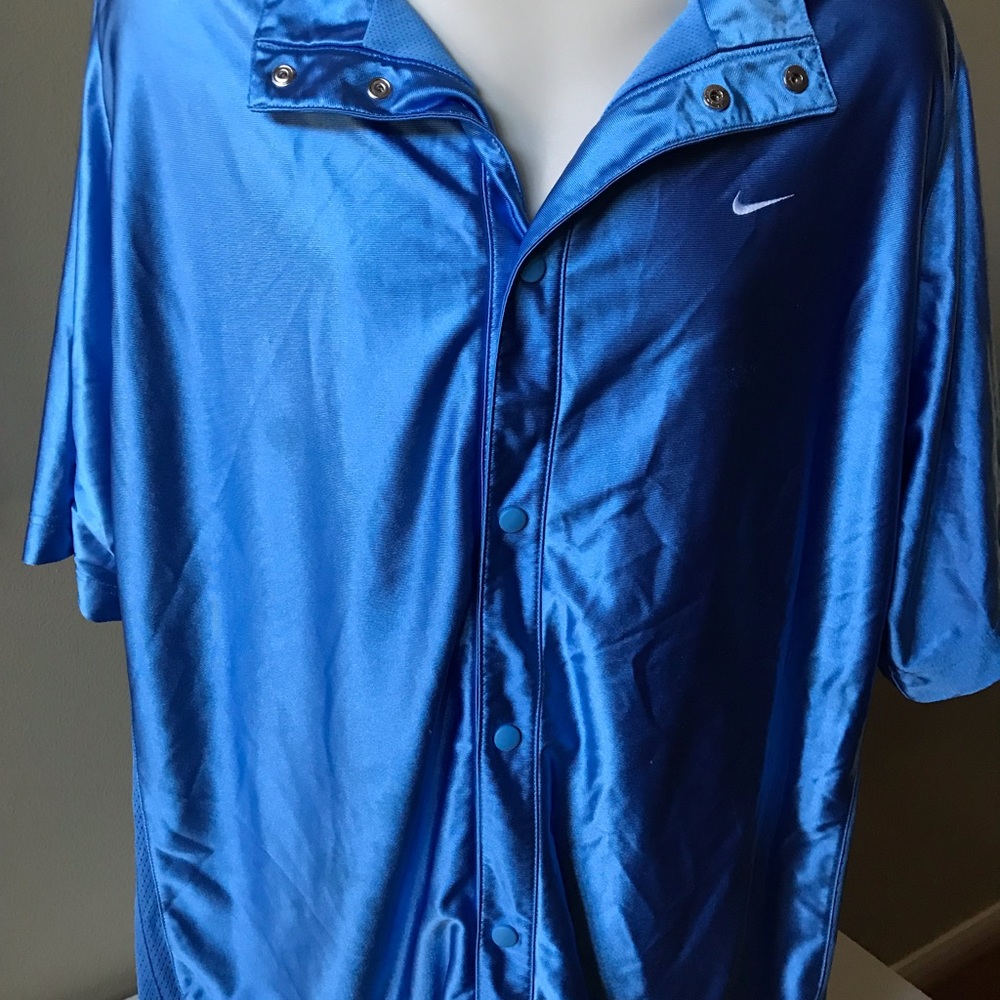 NIKE 2XL Blue ~ Snap Button Emb. Swoosh Jacket - Picture 4 of 6